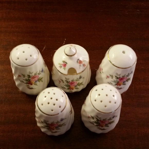5 Minton "MARLOW" pieces (4 S&Ps + 1 mustard jar) - Picture 1 of 10